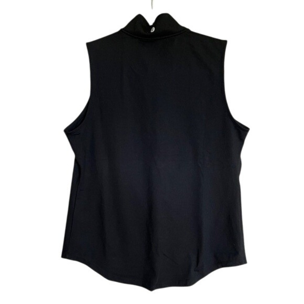 IZOD Performance Womens Medium Black Sleeveless Shirt Golf Tennis Polo‎ Sport - Picture 3 of 8